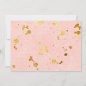 Rosa und goldfarbene Paare Dusche Einladung (Rückseite)