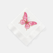 Rosa und goldfarbene Schmetterlinge Serviette (Ecke)