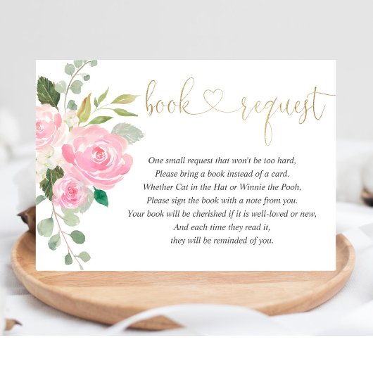 Rosa und goldfarbene Wasserfarben Girl Anfrage Begleitkarte