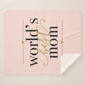 Rosa und goldfarbene Welt Beste Mama Sherpadecke (Vorderseite (Horizontal))