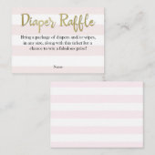 Rosa und goldfarbene Windelscheiben-Raffelkarten Begleitkarte (Vorne/Hinten)