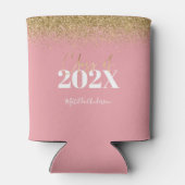 Rosa und goldfarbener Glitzer Abschluss-Klasse von Dosenkühler (Rückseite)