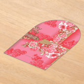 rosa und goldfarbener Hintergrund mit roter Farbe Acryleinladungen (Ablage )