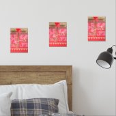 rosa und goldfarbener Hintergrund mit roter Farbe Bilderwand Sets (Schlafzimmer)