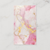 Rosa und goldfarbener Marmor QR-Code für Hochzeite Begleitkarte (Rückseite)