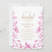 Rosa und goldfarbenes Brautparty Einladung (Vorderseite)