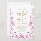 Rosa und goldfarbenes Brautparty Einladung (Vorne/Hinten)