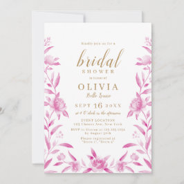 Rosa und goldfarbenes Brautparty Einladung