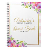 Rosa und goldfarbenes Brautparty Gästebuch Notizblock (Vorderseite)