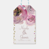 Rosa und goldfarbenes Brautparty Geschenkanhänger (Rückseite)