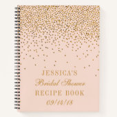 Rosa und goldfarbenes Brautparty Rezept Notizbuch (Vorderseite)