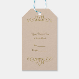 Rosa und goldfarbenes elegantes Gastgeschenk Geschenkanhänger