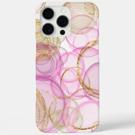 rosa und goldfarbenes Muster Case-Mate iPhone Hülle (Rückseite)