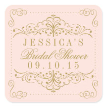 Rosa und goldfarbenes Verziertes Swirl Brautparty 