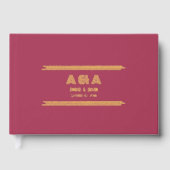 Rosa- und Goldfoileisende Hochzeit Gästebuch (Vorderseite)