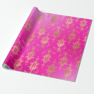 Rosa und Goldfolie Arabian Bollywood Geschenkpapier