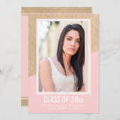 Rosa- und Goldfolie | Einstufungen Einladung (Vorne/Hinten)