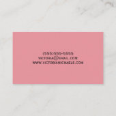 Rosa und Goldfolie schauen BlumenVisitenkarten Visitenkarte (Rückseite)