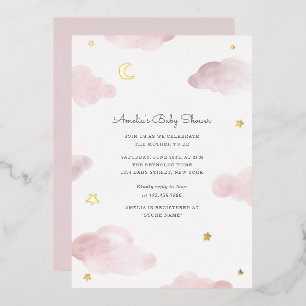 Rosa und Goldfolie Süße Träume Baby Shower Einladu Folieneinladung