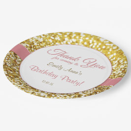 Rosa- und Goldgeburtstags-Party-Teller Pappteller