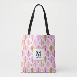 Rosa und goldgestrichene Monogramm Totbeutel Tasche