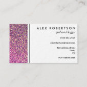 Rosa und GoldGlitter ombre Visitenkarte (Rückseite)