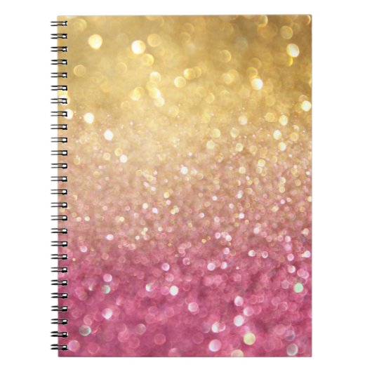 Rosa und GoldGlitterblick Notizblock (Vorderseite)