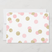 Rosa-und GoldGlitzer-Baby-Duschen-Einladungen Einladung (Rückseite)