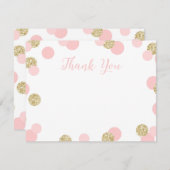 Rosa und GoldGlitzerConfetti danken Ihnen Karten (Vorne/Hinten)