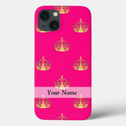 Rosa- und Goldkronenmuster Case-Mate iPhone Hülle (Rückseite)