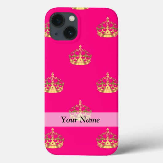 Rosa- und Goldkronenmuster Case-Mate iPhone Hülle (Rückseite)