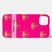 Rosa- und Goldkronenmuster Case-Mate iPhone Hülle (Rückseite (Horizontal))