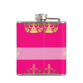 Rosa- und Goldkronenmuster Flachmann (Rückseite)