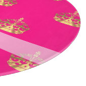 Rosa- und Goldkronenmuster Schneidebrett (Ecke)
