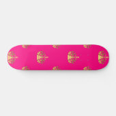 Rosa- und Goldkronenmuster Skateboard (Horizontal)