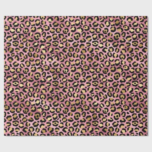 Rosa und Goldleopard Geschenkpapier (Flach)