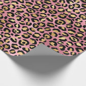 Rosa und Goldleopard Geschenkpapier (Ecke)
