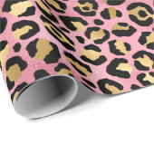 Rosa und Goldleopard Geschenkpapier (Rolleneckpunkt)