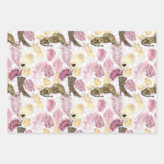Rosa und Goldleopard Geschenkpapier Set (Vorderseite 2)