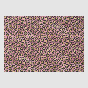 Rosa und Goldleopard Seidenpapier