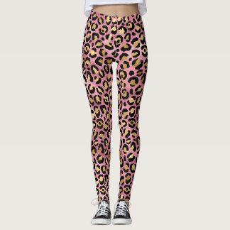 Rosa und Goldleoparden Leggings