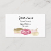 Rosa-und GoldlippenVisitenkarte-Unterseiten-Lippe Visitenkarte (Rückseite)