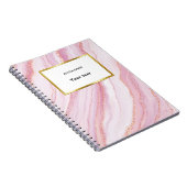 Rosa und Goldmarmor | Dein Name Notizblock (Rechte Seite)