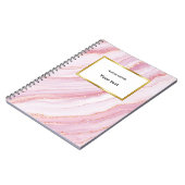 Rosa und Goldmarmor | Dein Name Notizblock (Linke Seite)