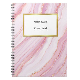 Rosa und Goldmarmor | Dein Name Notizblock