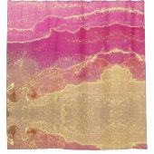 Rosa und Goldmarmor Elegant Duschvorhang (Vorderseite)