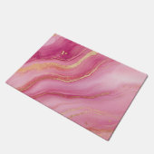 Rosa und Goldmarmor Elegant Fußmatte (Schrägansicht)