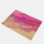 Rosa und Goldmarmor Elegant Fußmatte (Schrägansicht)