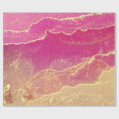Rosa und Goldmarmor Elegant Geschenkpapier (Flach)