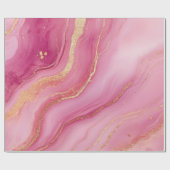 Rosa und Goldmarmor Elegant Geschenkpapier (Flach)